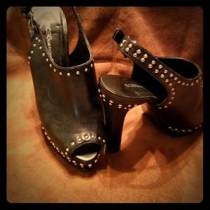 Black BCBG studded heels